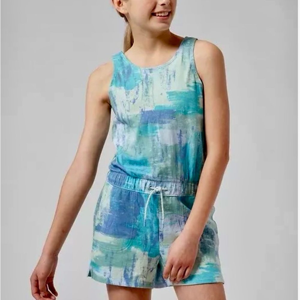 Athleta Girl Organic Cotton Havin’ a Good Time Romper, size 8/10